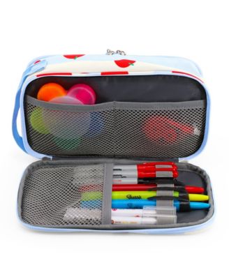 Doodle Pencil Case with Organizational Pockets and Handle Strap
