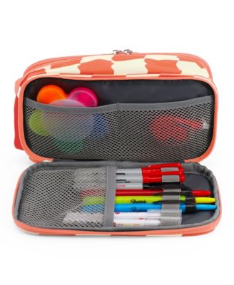 Doodle Pencil Case with Organizational Pockets and Handle Strap