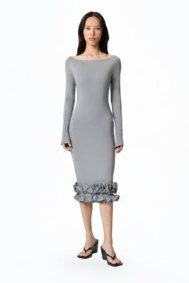 Women's Jersey Maxi Dress with Ruffle Detail