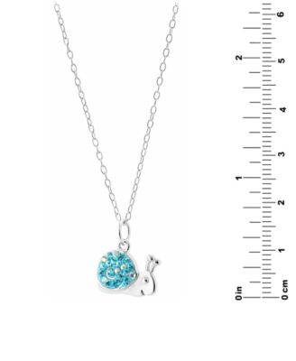 Crystal Pav&eacute; Snail Pendant Necklace in Sterling Silver, 16" + 2" extender, Exclusively at Macy's