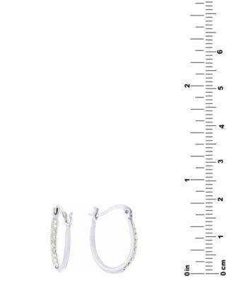 Crystal Pav&eacute; Small Hoop Earrings in Sterling Silver, 0.62" (also in 14k Gold-Plated Sterling Silver) 