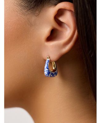 - Statement Earrings - Dakota Marble Blue