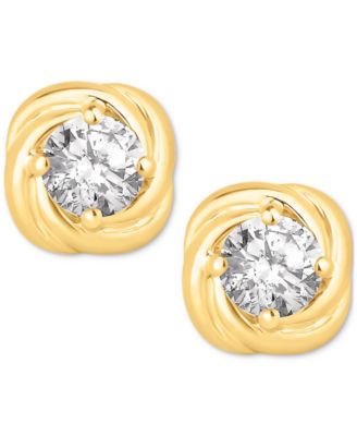 Diamond Love Knot Stud Earrings (1/2 ct. t.w) in 14k Gold
