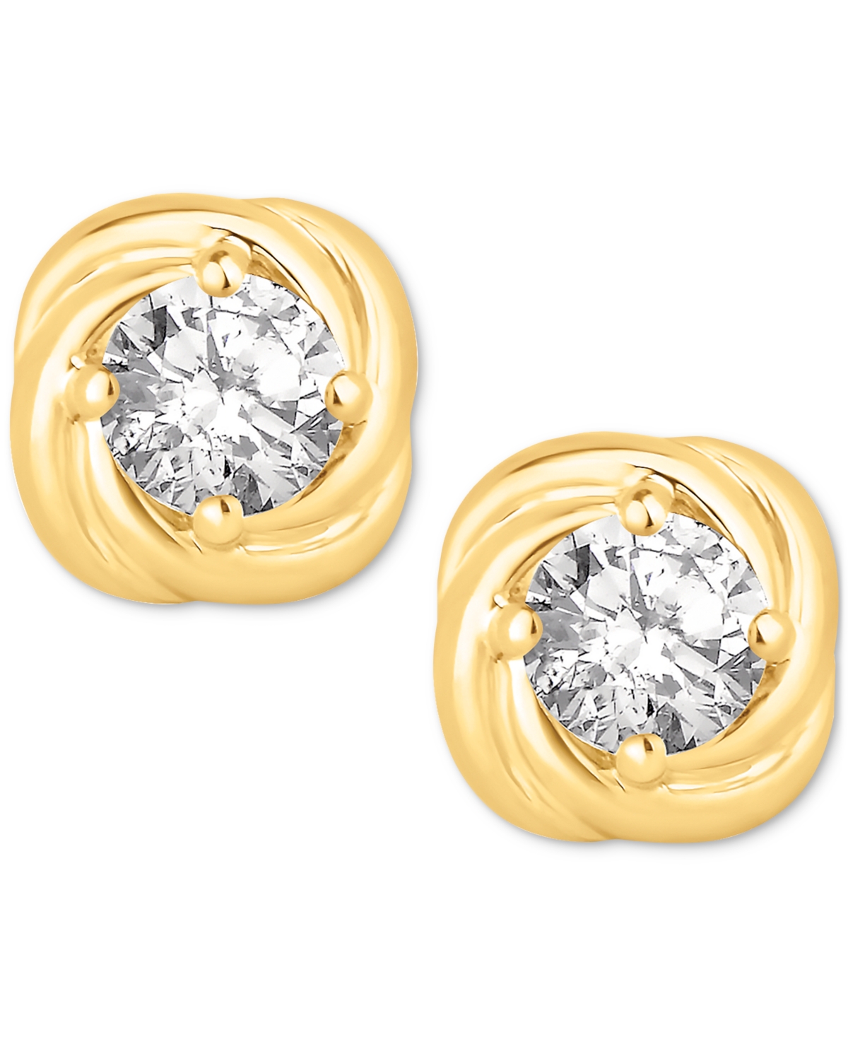 Macy's Diamond Love Knot Stud Earrings (1/2 Ct. T.w) In 14k Gold In Gold