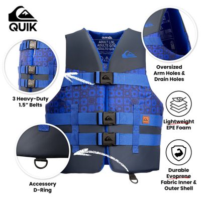 USCG Approved Men's Life Vest, Light-Weight EPE Foam and Drain Holes