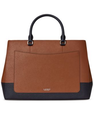 Striped Leather Large Hanna Satchel