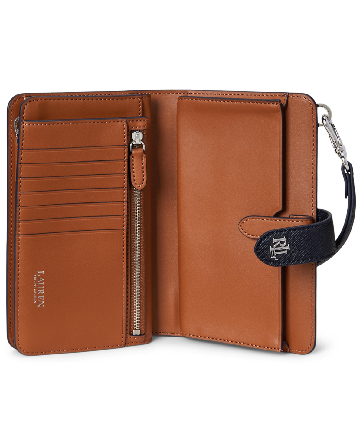 Ralph Lauren Crosshatch Leather Tech Wristlet