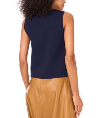 Women's Crewneck Sleeveless Button Sweater