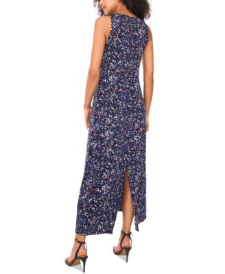 Women's Printed Sleeveless Keyhole Back Maxi Dress