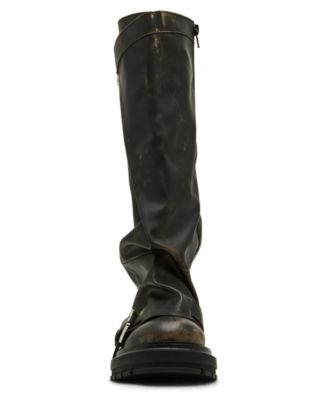 Women's Restore Knee-High Slouchy Lug-Sole Moto Boots