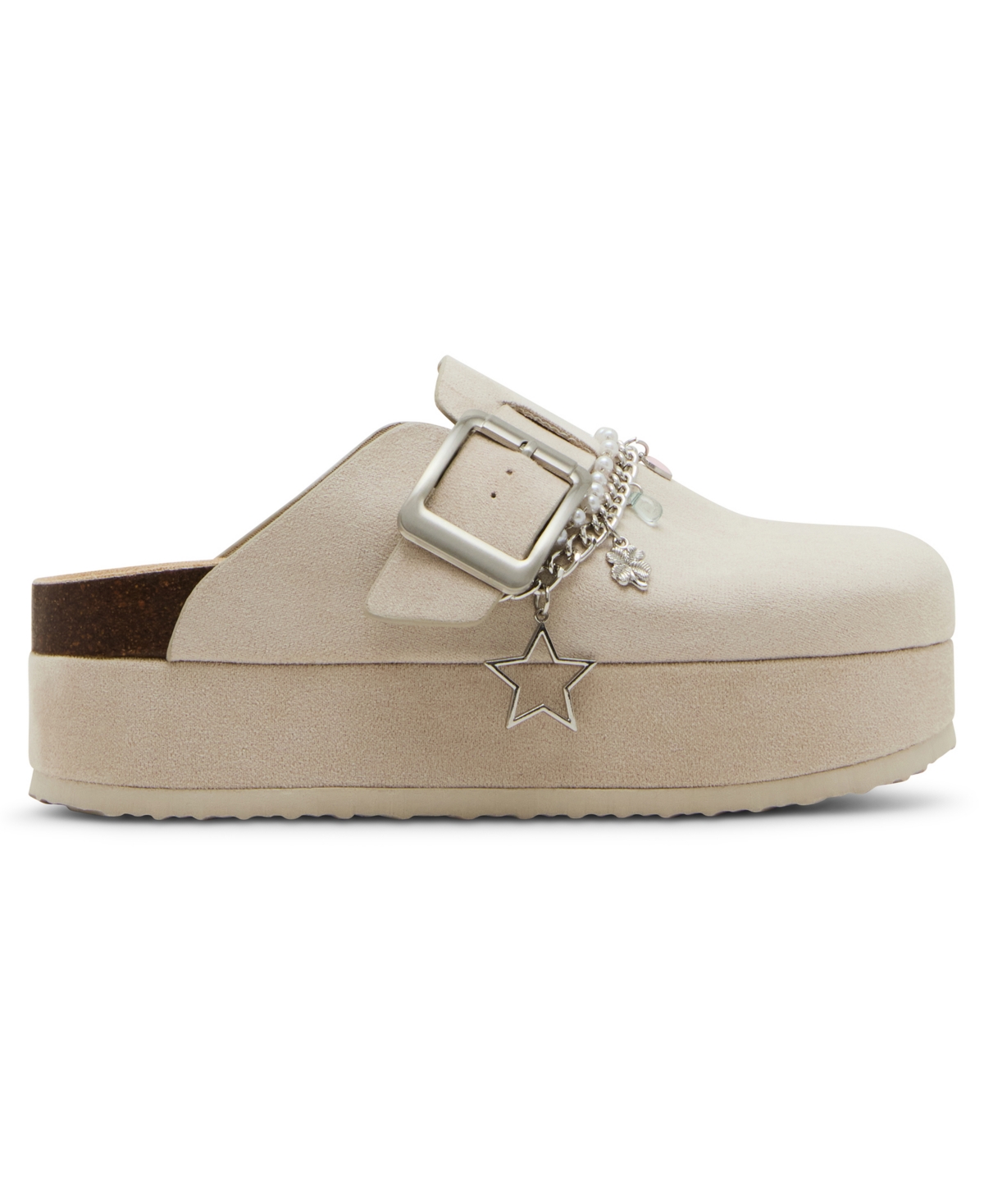 Madden Girl Women's Luna Cb Charm Platform Buckle Clogs In Neutral
