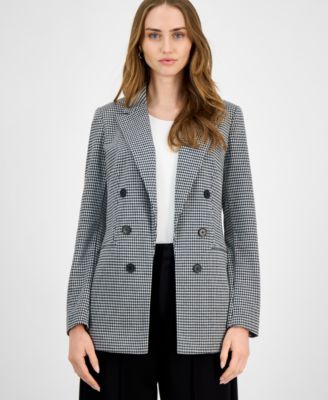 Bar III - Women's Houndstooth Faux Double-Breasted Jacket