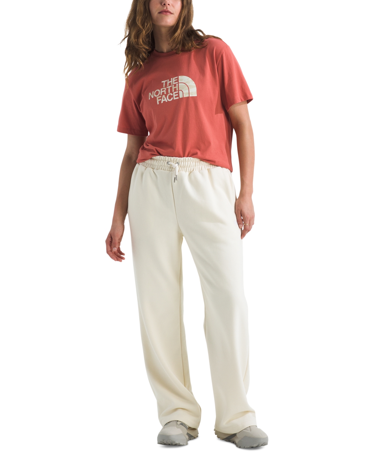 The North Face Women's Evolution Edge Of Light Cotton Logo T-shirt In Burgundy