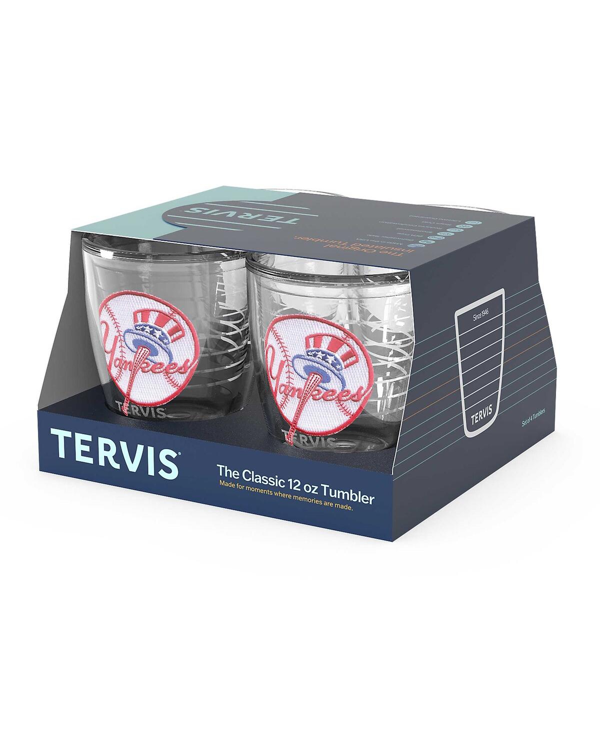Tervis New York Yankees 4-pack 12oz. Emblem Tumbler Set In Transparent