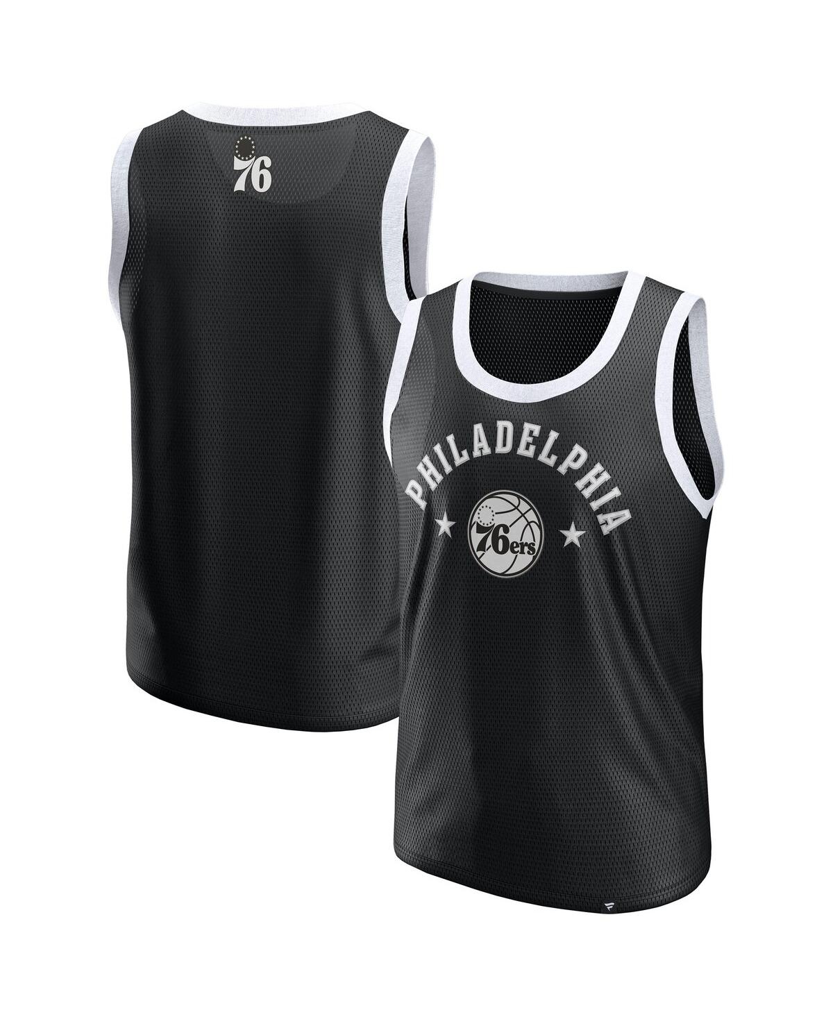 Fanatics Men's Black Philadelphia 76ers Mesh Tank Top In Black