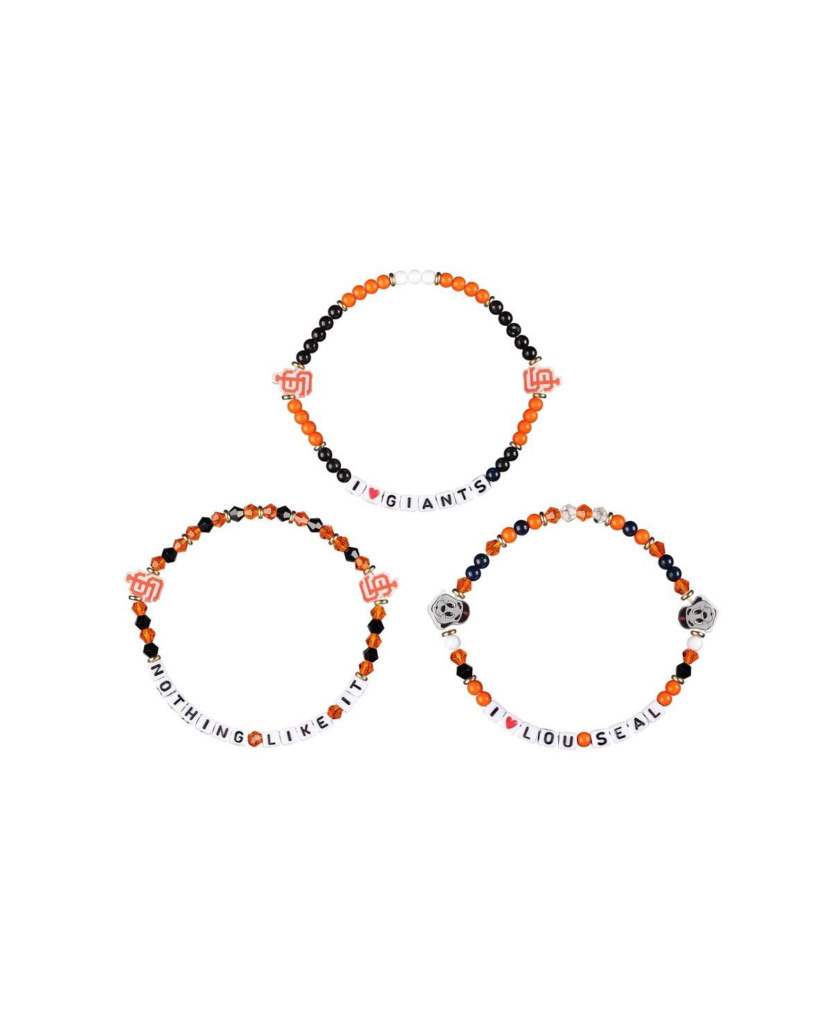 Foco San Francisco Giants 3-pack Friendship Bracelet Set In Transparent