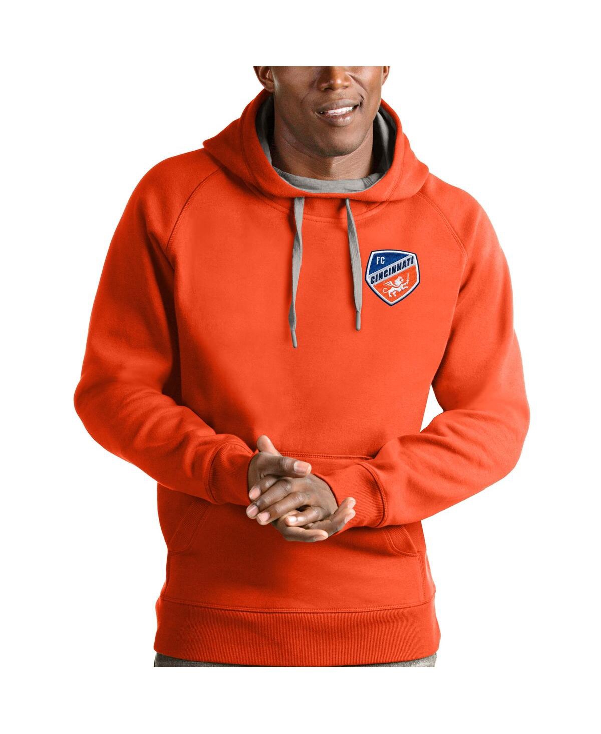 Men's Orange Fc Cincinnati Logo Victory Pullover Hoodie - Orange