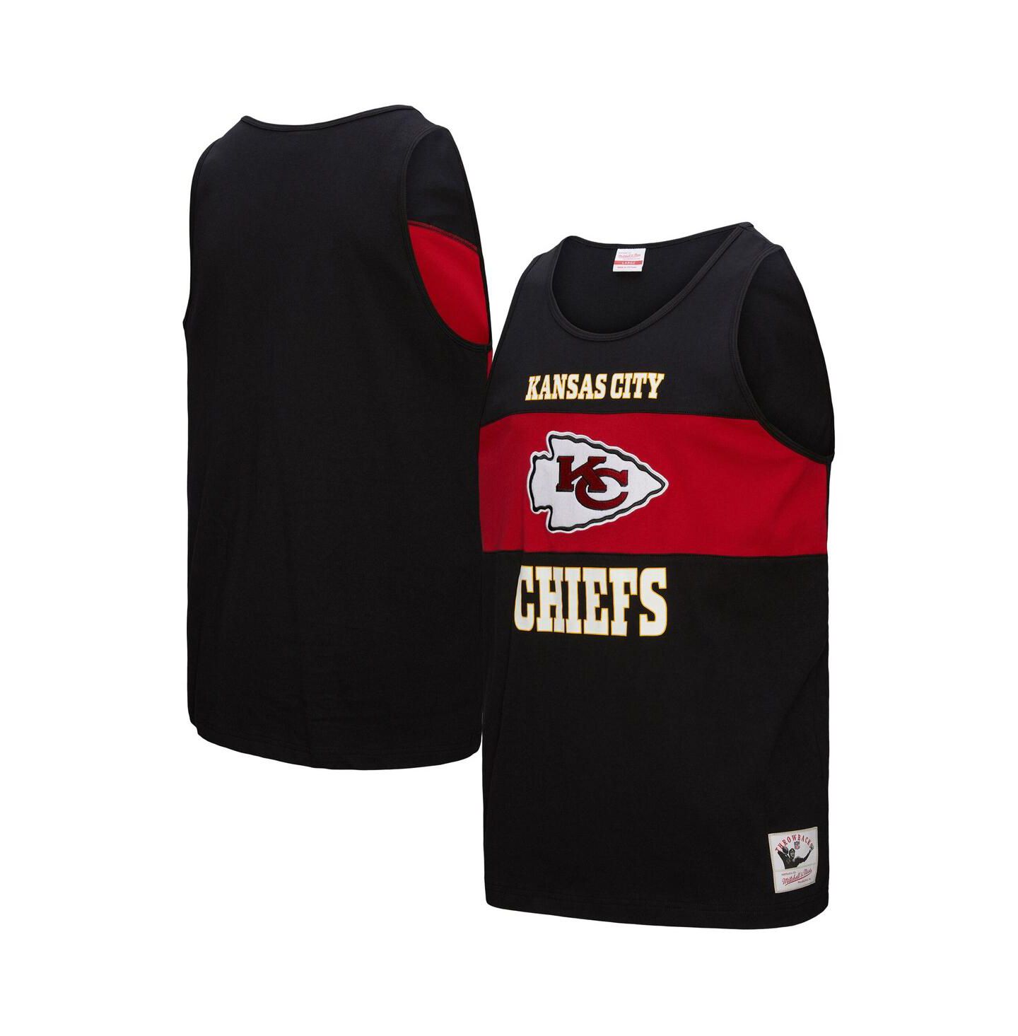 Мужской топ Mitchell & Ness Black Kansas City Chiefs Retro Color Block — фото 1