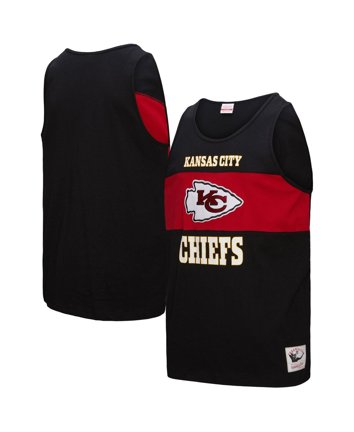Mitchell & Ness Black Kansas City Chiefs Retro Colorblock Tank Top In Black
