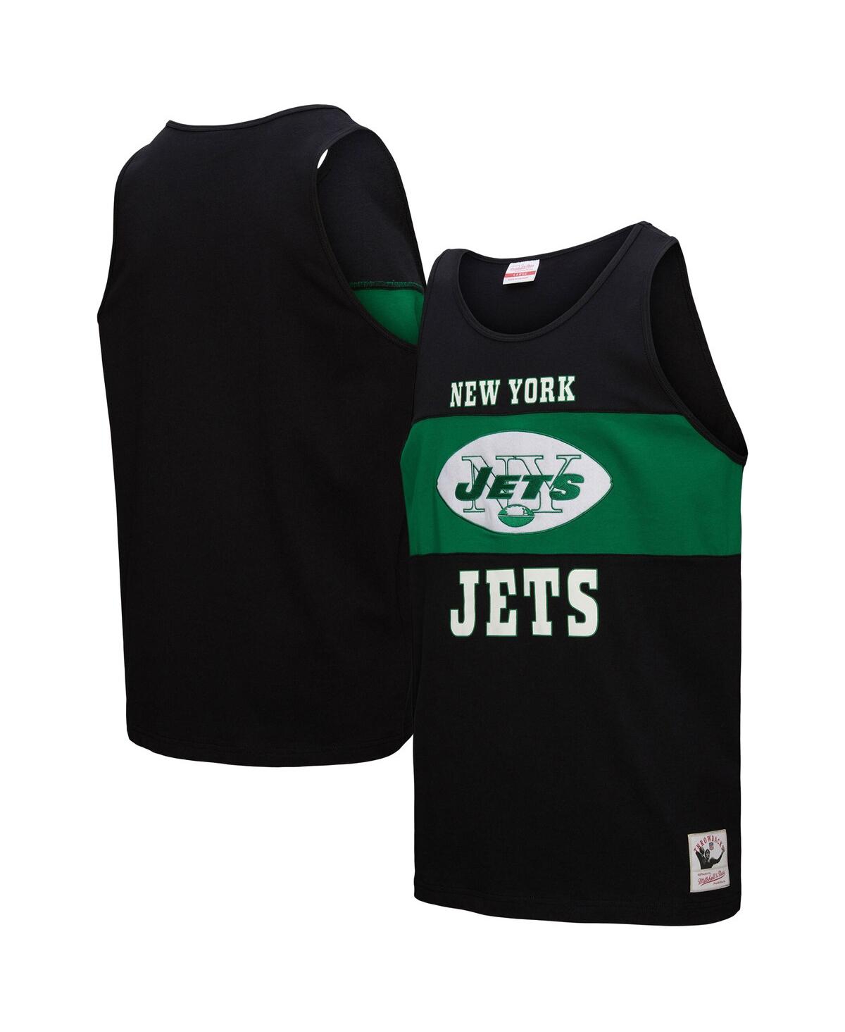 Mitchell & Ness Black New York Jets Retro Colorblock Tank Top In Black