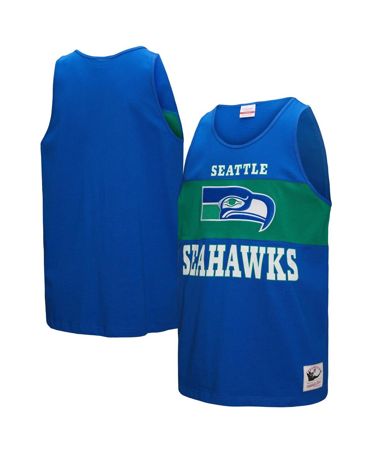 Men's Royal Seattle Seahawks Retro Color Block Tank Top - Royal