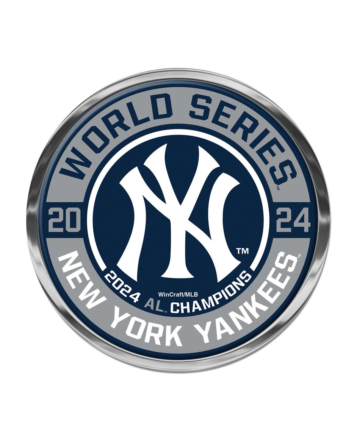 New York Yankees 2024 American League Champions Domed Metal Auto Emblem