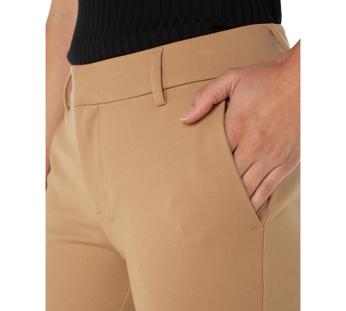 Liverpool Los Angeles Petite Kelsey Straight Pants In Neutral
