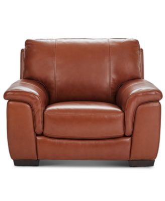 Cobbie Leather 46" Chair, Macy's Exclusive 