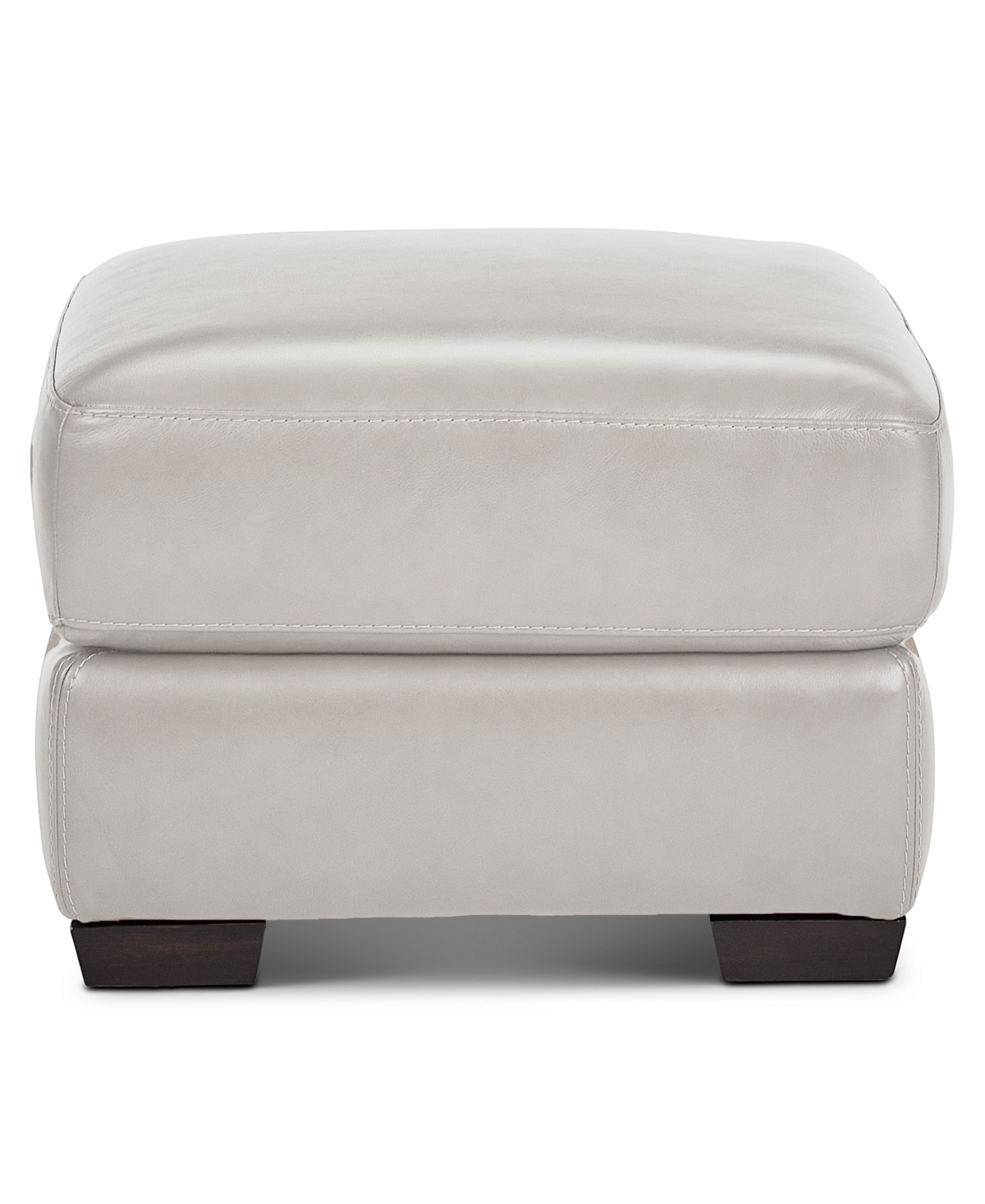 Macy's Cobbie Leather 24" Chair Ottoman, Exclusively At  In Gray