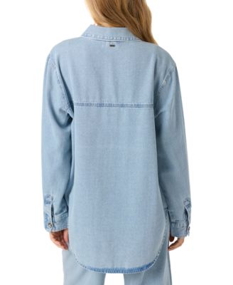 O’Neill Juniors' Sevie Cotton Denim Button-Front Shacket