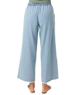 Juniors' Sevie Cotton Wide Led Denim Pants 
