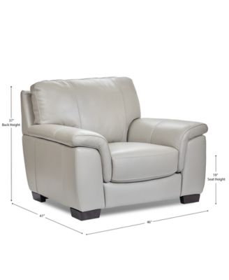 Cobbie Leather 46" Chair, Macy's Exclusive 
