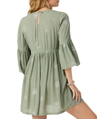 Juniors' Pennie V-Neck Ruffle-Sleeve Mini Dress