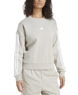 Women's Essentials 3-Stripes Fleece Crew Neck Sweatshirt