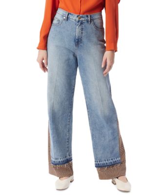 DEE OCLEPPO - Women's Autumn Mixed-Media Regular-Fit Jeans
