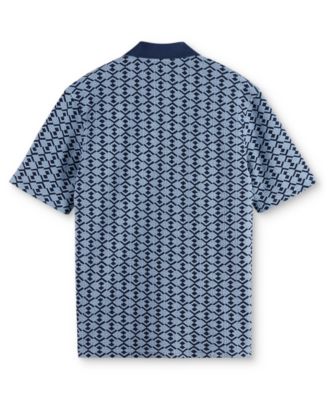 Men's Relaxed Fit Short Sleeve Geo Print Polo Shirt