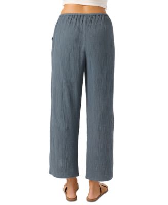 Juniors' Brenda Pull-On Cotton Crinkle Pants