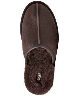 Men's Scuff Leather Distressed House Slipper