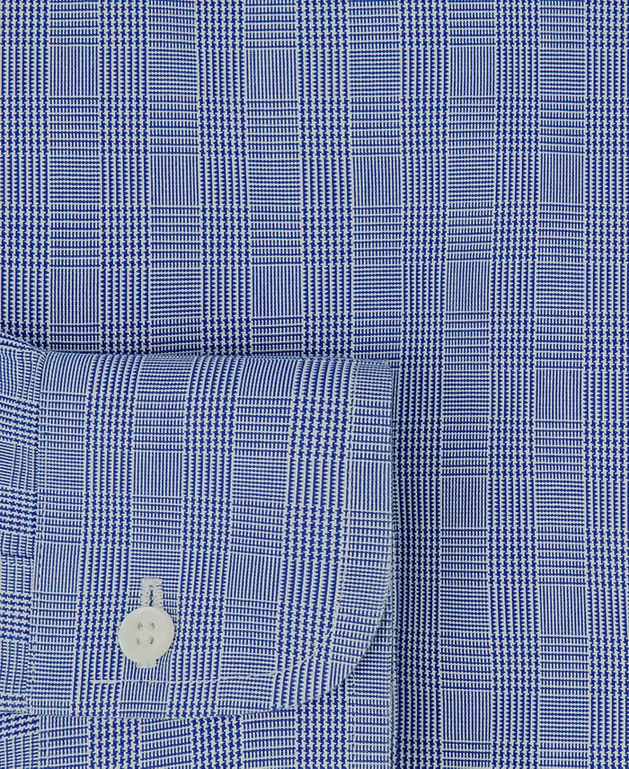Men's Regular-Fit Spread Collar Glen Plaid Dress Shirt - thumbnail 3
