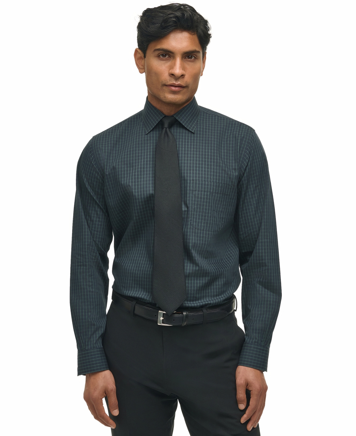 Men's Regular-Fit Tartan Plaid Dress Shirt - Navy Multi