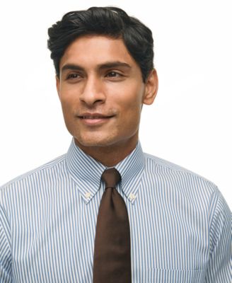 Brooks Brothers Men's Regular-Fit Polo Button-Down Collar Non-Stripe Dress Shirt