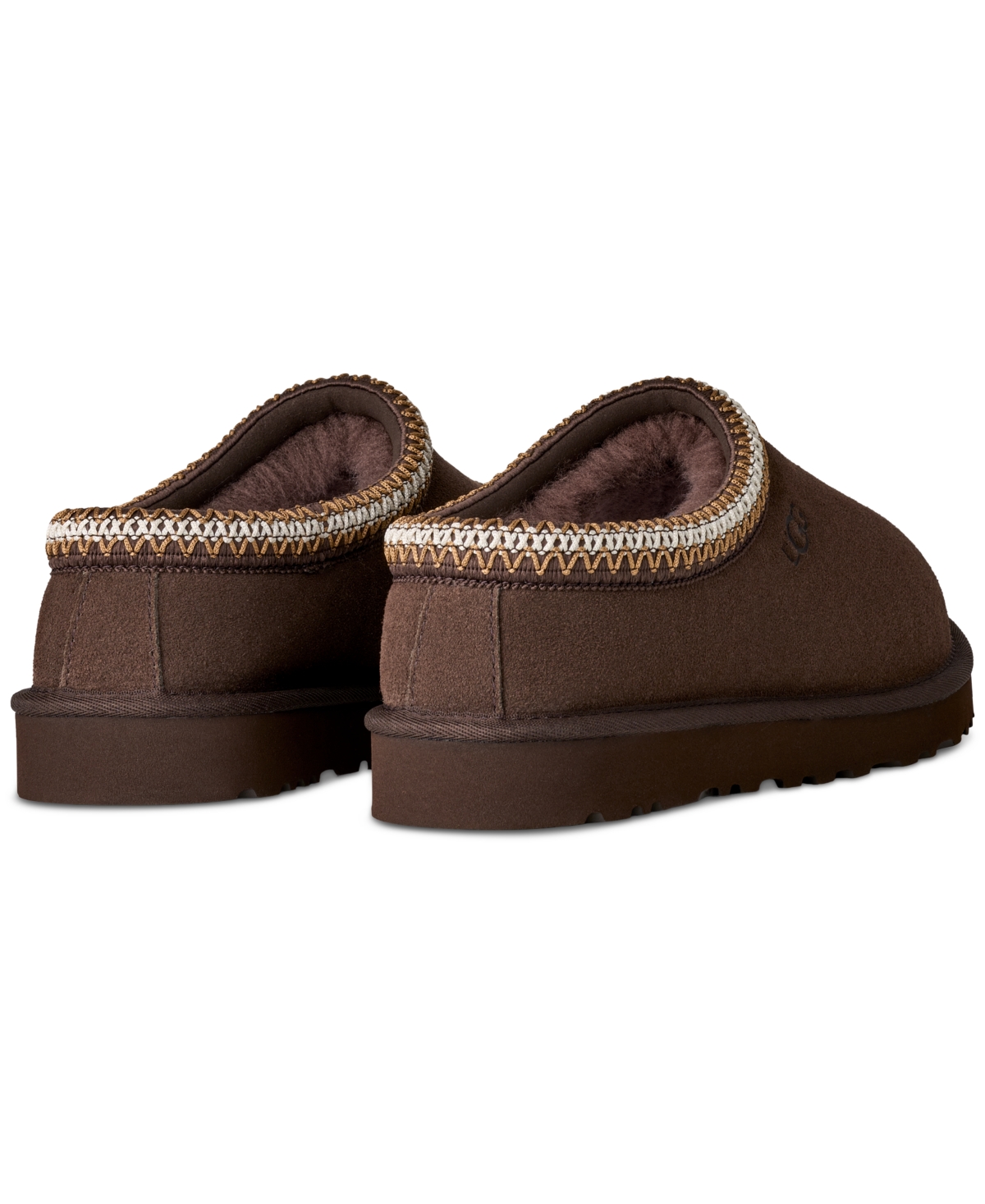 Ugg Suede Leather Slip-on Slipper With Plush Interior In Brown