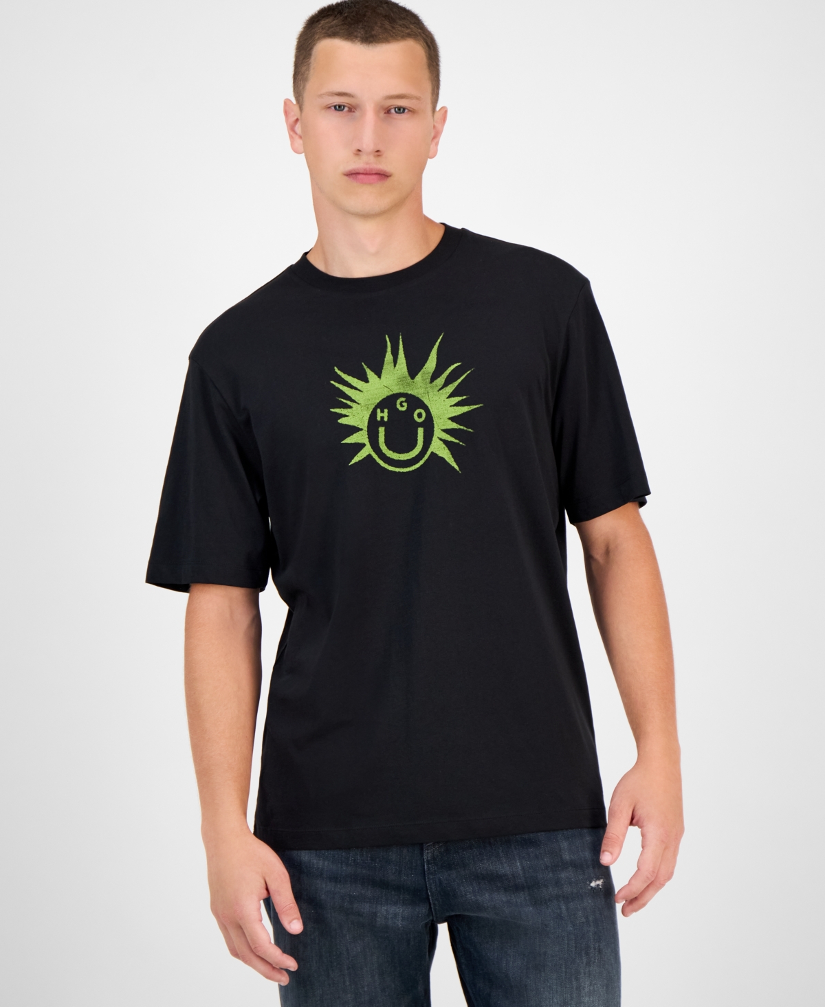 Hugo Boss Hugo By  Men's Nugix Cotton Graphic T-shirt In Black