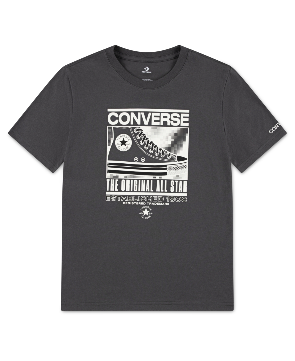 Converse Big Boys Static Background Sneaker T-shirt In Black