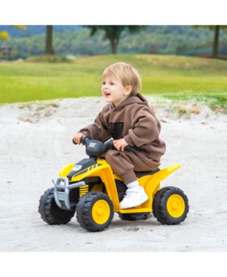 CAT Licensed Kids Ride on ATV with Horn Sound LED Headlight Foot Pedal