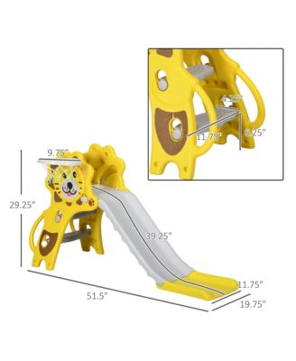 2 in 1 Toddler Slide for Indoors, Toy for Toddler, Easy Set Up Baby Slide with Basketball Hoop for Kids.