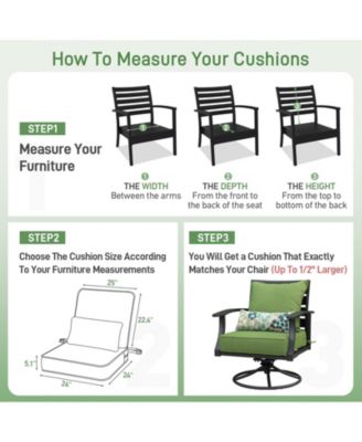 24.4” x 24.4”x5.1” Patio Furniture Outdoor Deep Seat Cushion(2 pieces)