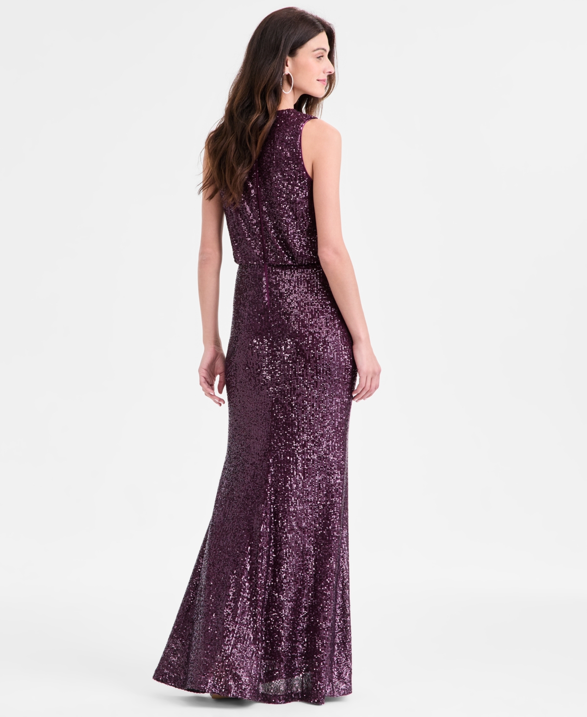 Eliza J Women's Sequined Cowlneck Gown In Purple