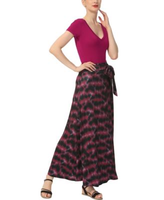 Women's Belted Pull On Maxi Skirt