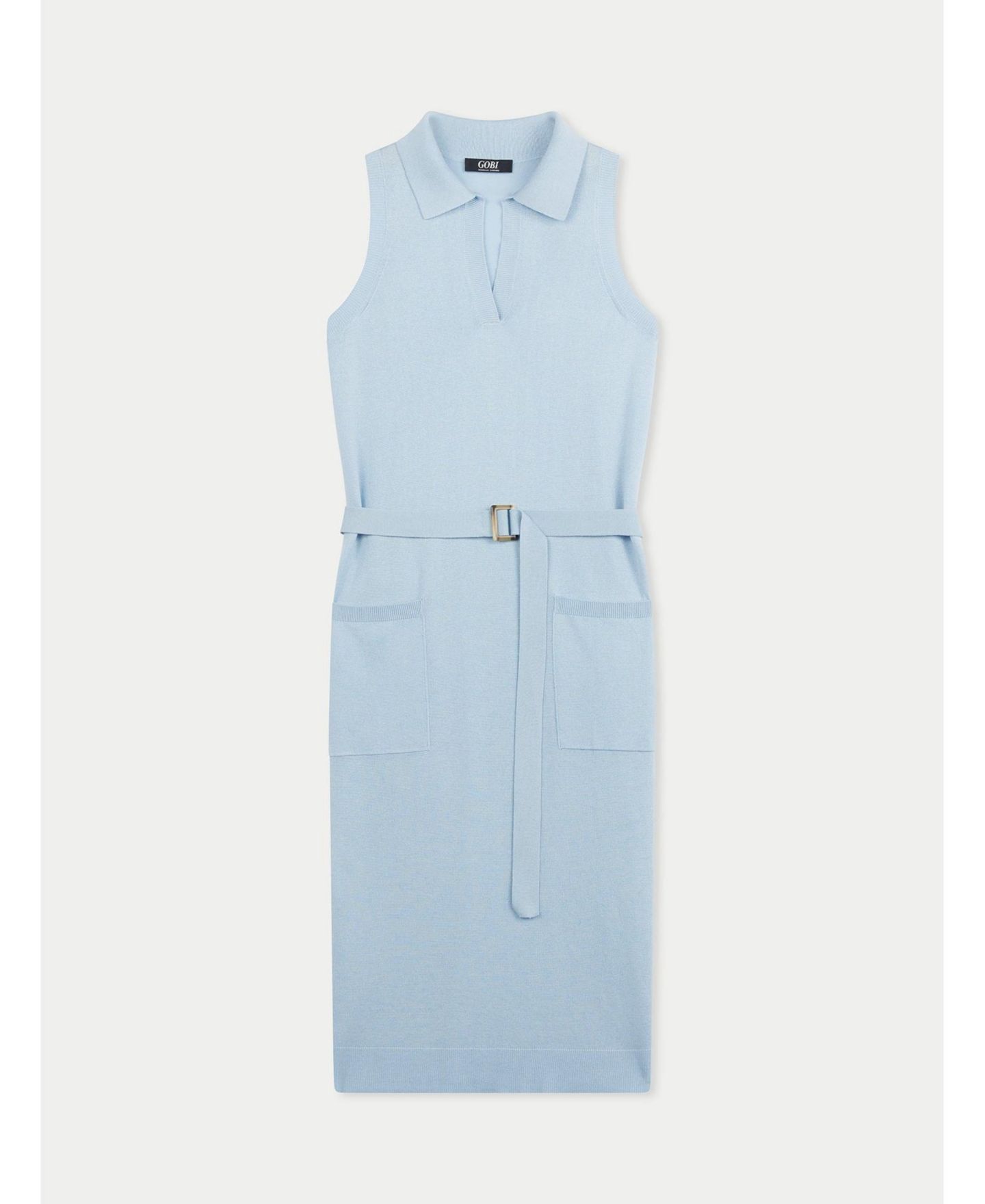 Женское платье Gobi Cashmere Sleeveless Silk Cashmere Polo in Muted Powder - XXL / Muted Powder / WK860-7005 — фото 2